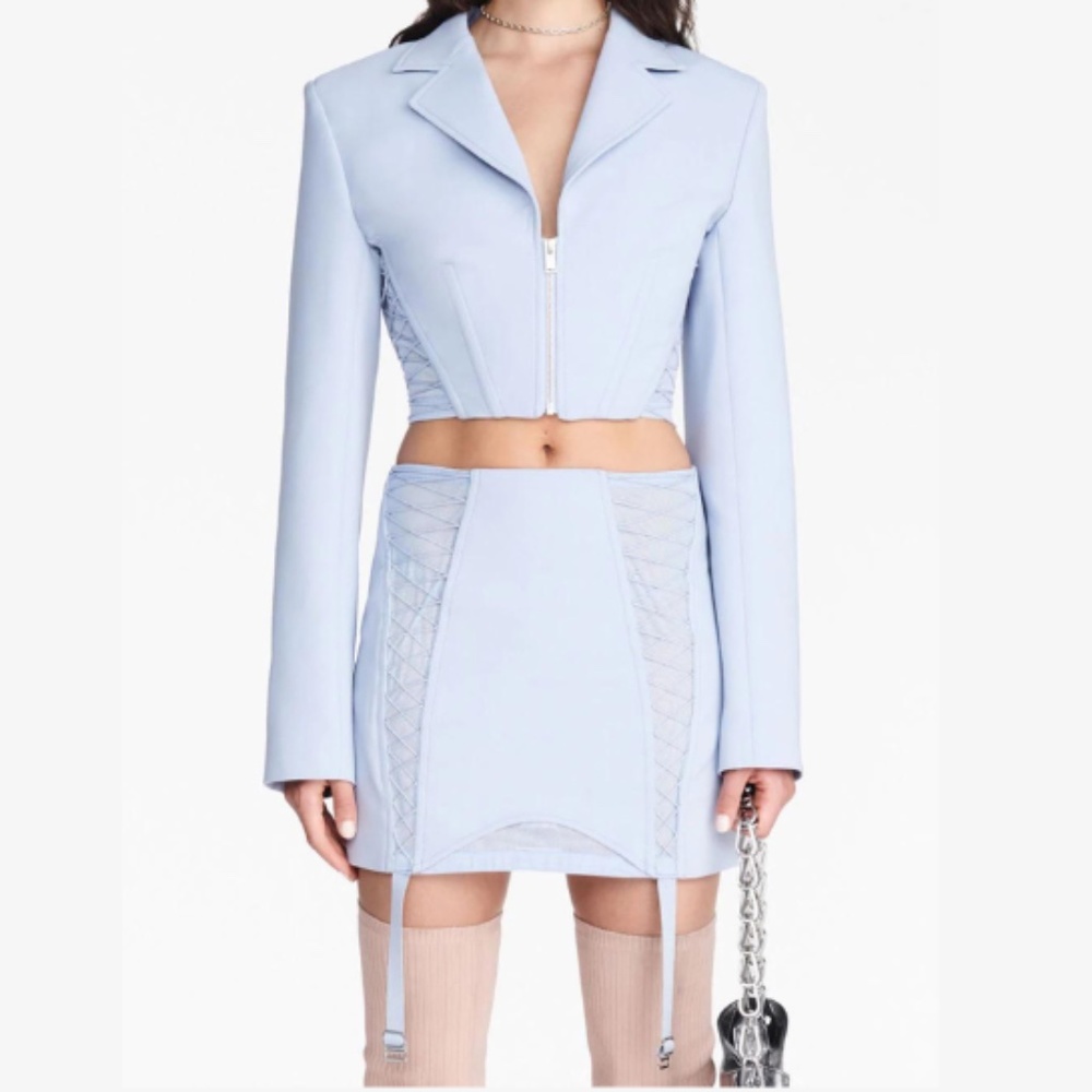 Dion Lee Light Blue Glacier Corset Mini Skirt Size 4